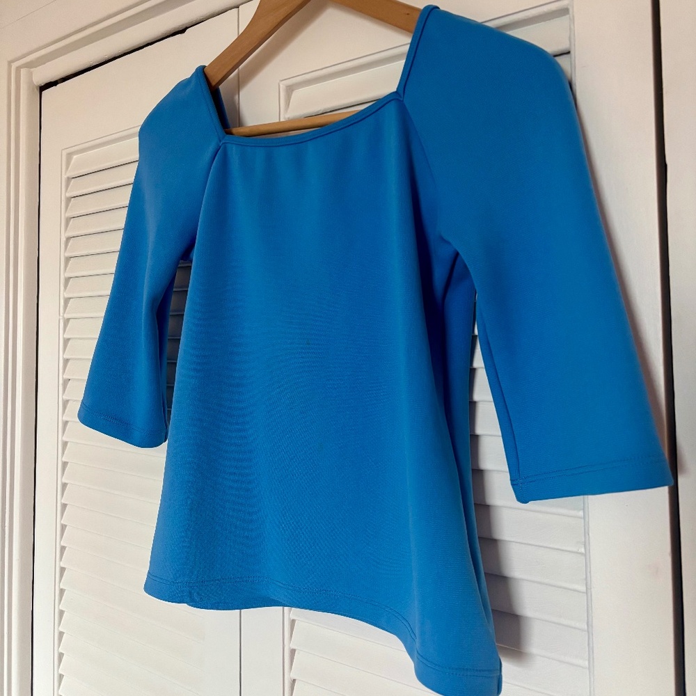 Maryam Nassir Zadeh Blue Azure Blouse Quarter sleeves Heavy Knit 6 4